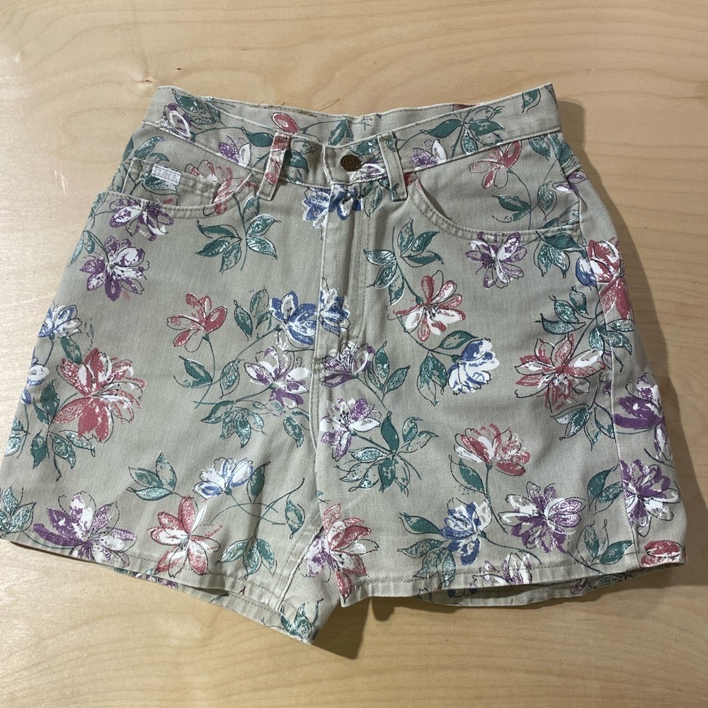 LEE Floral Women's Denim Shorts 10 Medium (OE)